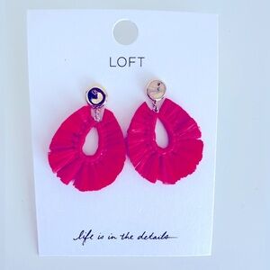 Loft Rafia Teardrop Statement Earrings-NWT